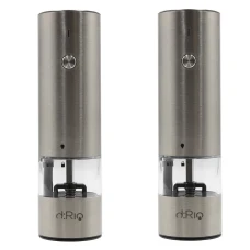 dRio AKU Elektrische Salz- und Pfeffermühle - Edelstahl 2 Stk.