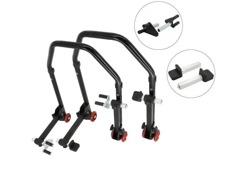 SEFIS D20 klappbarer Universal-Motorradständer - SET Front und Heck - V-Aufnahme / Standard für Motorrad