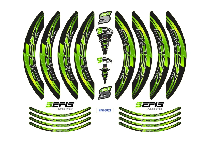 SEFIS PREMIUM ST 1 zweiteilige Felgenaufkleber Kawasaki Z900 für Motorrad