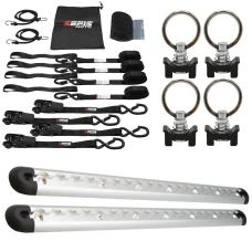 SEFIS ALU Ankerleiste  AirLine 2x50cm silber + 4 Stk. Ösen in die AirLine-Leiste + SEFIS SET 25