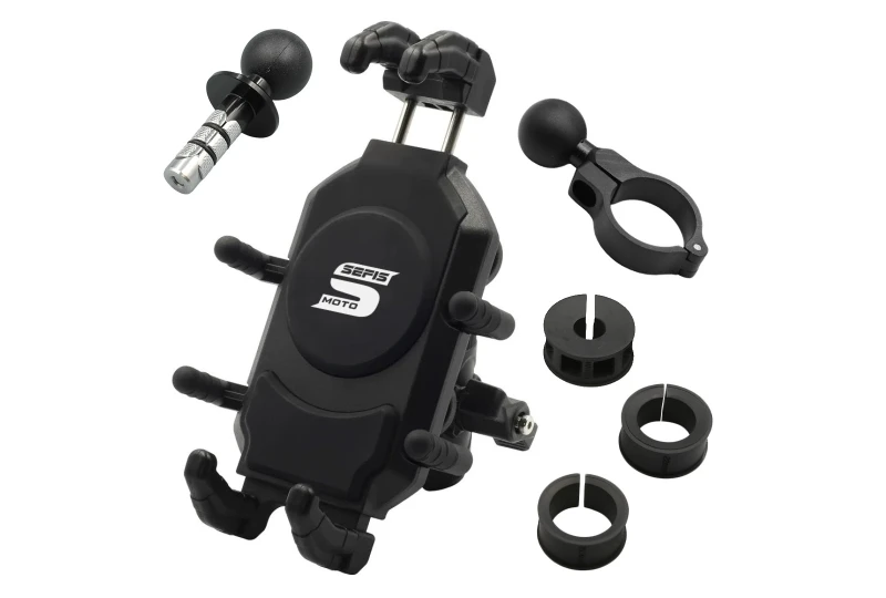 SEFIS Bind robuster Telefonhalter mit Anti-Shock-Adapter - in den Lenkkopf für Motorrad
