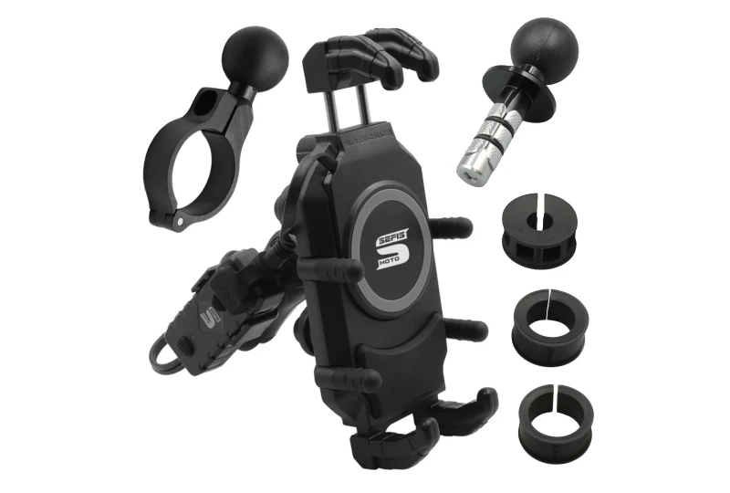 SEFIS Set Bind + Bind Charge Telefonhalter mit kabellosem Ladegerät und USB-C-Buchse - in den Lenkkopf für Motorrad SEFIS Set Bind + Bind Charge Telefonhalter mit kabellosem Ladegerät und USB-C-Buchse - in den Lenkkopf für Motorrad
