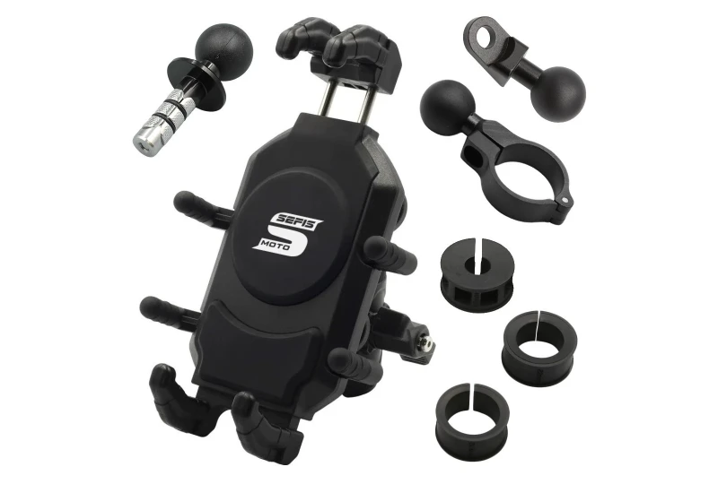 SEFIS Bind robuster Telefonhalter mit Anti-Shock-Adapter - in den Lenkkopf für Motorrad