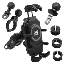 SEFIS Set Bind + Bind Charge Telefonhalter mit kabellosem Ladegerät und USB-C-Buchse - in den Lenkkopf