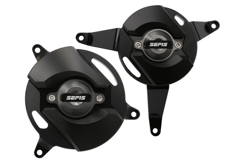 SEFIS CNC Motorschutzdeckel Kawasaki Z900 2017-2025 grau für Motorrad