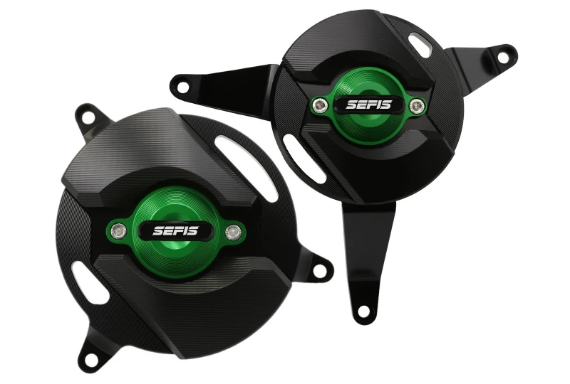 SEFIS CNC Motorschutzdeckel Kawasaki Z900 2017-2025 grün für Motorrad