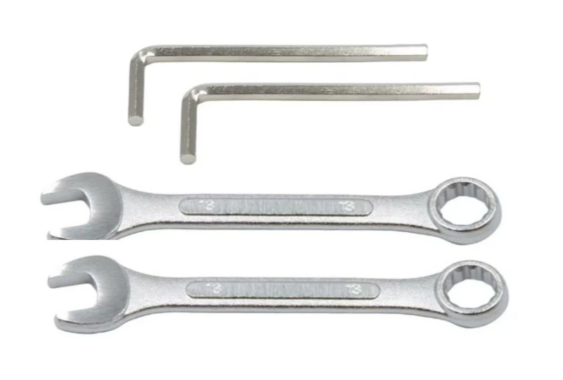 SEFIS Montagesatz für Ständer – 2× Ring-Maulschlüssel 13 mm 2× Inbusschlüssel 5 mm für Motorrad