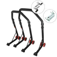 SEFIS D18 Motorradständer Set Vorder- und Hinterrad - schwarz - 2in1 / Racing (Haken) SEFIS D18 Motorradständer Set Vorder- und Hinterrad - schwarz - 2in1 / Racing (Haken)