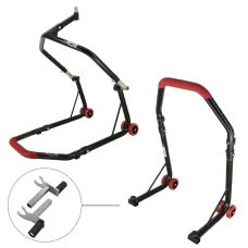 SEFIS D18 Motorradständer Set Lenkkopf und Hinterrad - 2in1 - Rot SEFIS D18 Motorradständer Set Lenkkopf und Hinterrad - 2in1 - Rot