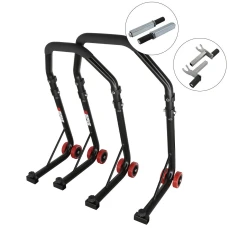 SEFIS D18 Motorradständer Set Vorder- und Hinterrad - schwarz - Single / 2in1 SEFIS D18 Motorradständer Set Vorder- und Hinterrad - schwarz - Single / 2in1