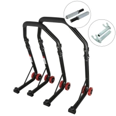 SEFIS D18 Motorradständer Set Vorder- und Hinterrad - schwarz - Single / Racing (Haken) SEFIS D18 Motorradständer Set Vorder- und Hinterrad - schwarz - Single / Racing (Haken)