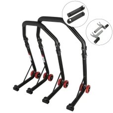 SEFIS D18 Motorradständer Set Vorder- und Hinterrad - schwarz - Dorn / 2in1 SEFIS D18 Motorradständer Set Vorder- und Hinterrad - schwarz - Dorn / 2in1