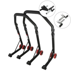 SEFIS D18 Motorradständer Set Vorder- und Hinterrad - schwarz - V-Aufnahme / 2in1 SEFIS D18 Motorradständer Set Vorder- und Hinterrad - schwarz - V-Aufnahme / 2in1