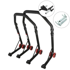 SEFIS D18 Motorradständer Set Vorder- und Hinterrad - schwarz - V-Aufnahme / Racing (Haken) SEFIS D18 Motorradständer Set Vorder- und Hinterrad - schwarz - V-Aufnahme / Racing (Haken)