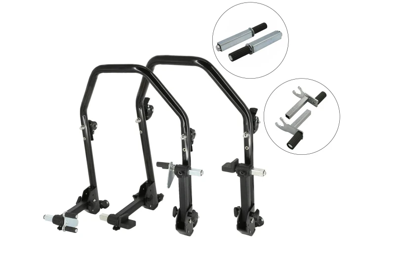 SEFIS D20U klappbarer mobiler universeller Motorradständer - SET Front und Heck - Single / 2in1 für Motorrad