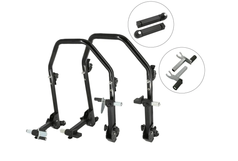 SEFIS D20U klappbarer mobiler Motorradständer SET Vorder- und Hinterrad - Dorn / 2in1 für Honda CMX 500/1100 Rebel für Motorrad