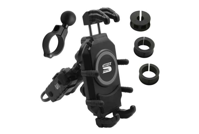SEFIS Set Bind + Bind Charge Telefonhalter mit kabellosem Ladegerät und USB-C-Buchse für Motorrad SEFIS Set Bind + Bind Charge Telefonhalter mit kabellosem Ladegerät und USB-C-Buchse für Motorrad