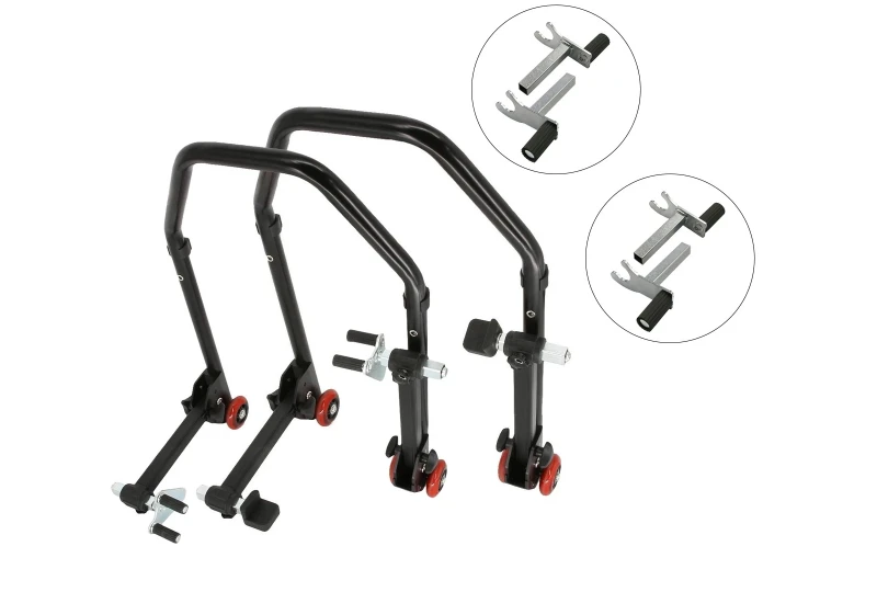 SEFIS D20 klappbarer Universal-Motorradständer - SET Front und Heck - 2in1 / 2in1 für Motorrad