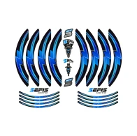 SEFIS PREMIUM ST 1 zweiteilige Felgenaufkleber - blau