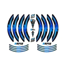 SEFIS PREMIUM ST 1 zweiteilige Felgenaufkleber - blau SEFIS PREMIUM ST 1 zweiteilige Felgenaufkleber - blau
