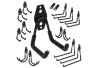 SEFIS Metall-Wandhaken-Set, 14 Stk. zur Werkstatt