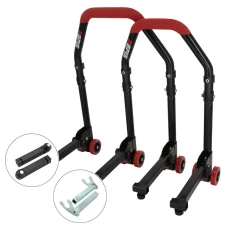 SEFIS M20 klappbarer universeller Motorradständer - SET Front und Heck - Dorn/ Racing (Haken) SEFIS M20 klappbarer universeller Motorradständer - SET Front und Heck - Dorn/ Racing (Haken)