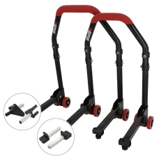 SEFIS M20 klappbarer universeller Motorradständer - SET Front und Heck - V-Aufnahme / Standard SEFIS M20 klappbarer universeller Motorradständer - SET Front und Heck - V-Aufnahme / Standard