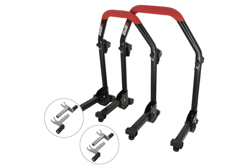 SEFIS M20U klappbarer mobiler Universal-Motorradständer SET Front und Heck  - 2in1 / 2in1