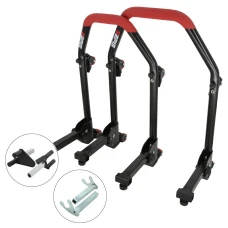 SEFIS M20U klappbarer mobiler universeller Motorradständer - SET Front und Heck - V-Aufnahme / Racing (Haken) SEFIS M20U klappbarer mobiler universeller Motorradständer - SET Front und Heck - V-Aufnahme / Racing (Haken)