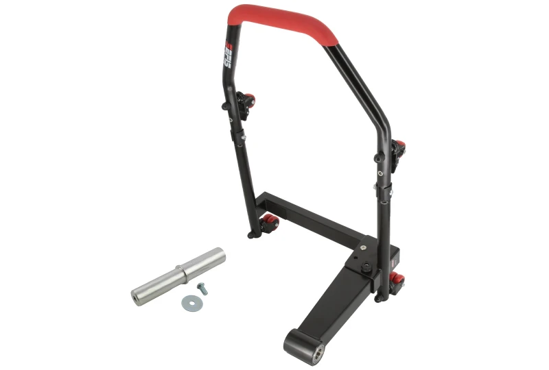 SEFIS M22U hinterer klappbarer mobiler Einarm Ständer für Monoschwingen - linksseitig mit 27.5 mm Adapter für Motorrad SEFIS M22U hinterer klappbarer mobiler Einarm Ständer für Monoschwingen - linksseitig mit 27.5 mm Adapter für Motorrad