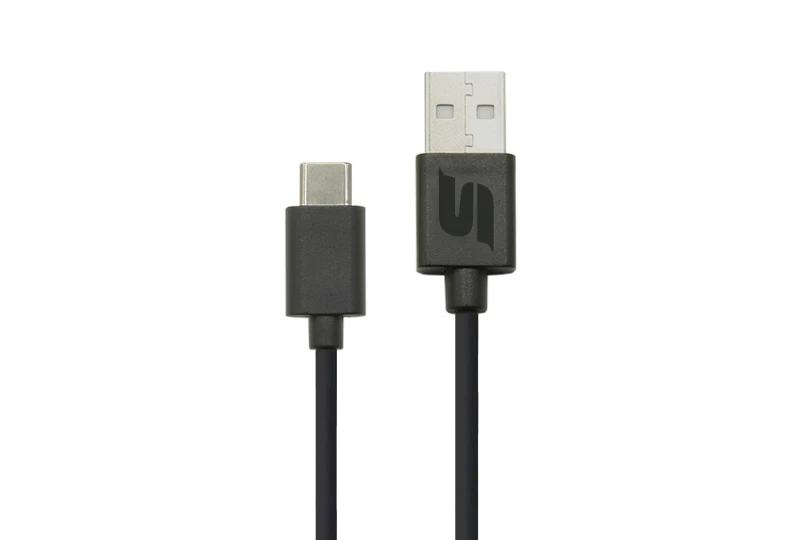 SEFIS Lade- und Datenkabel mit USB-A und USB-C Anschlüssen 29 cm schwarz für Motorrad