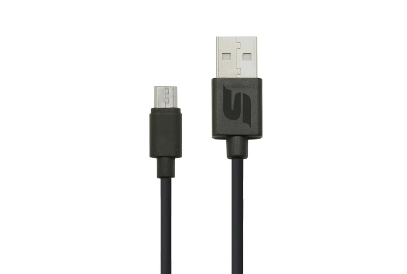 SEFIS Lade- und Datenkabel mit USB-A und Micro-USB Anschlüssen 29 cm schwarz für Motorrad