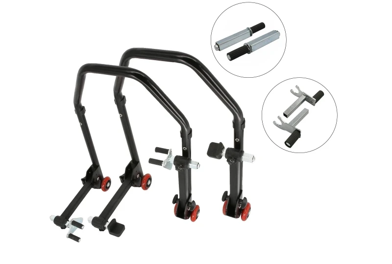 SEFIS D20 klappbarer Universal-Motorradständer - SET Front und Heck - Single / 2in1 für Motorrad