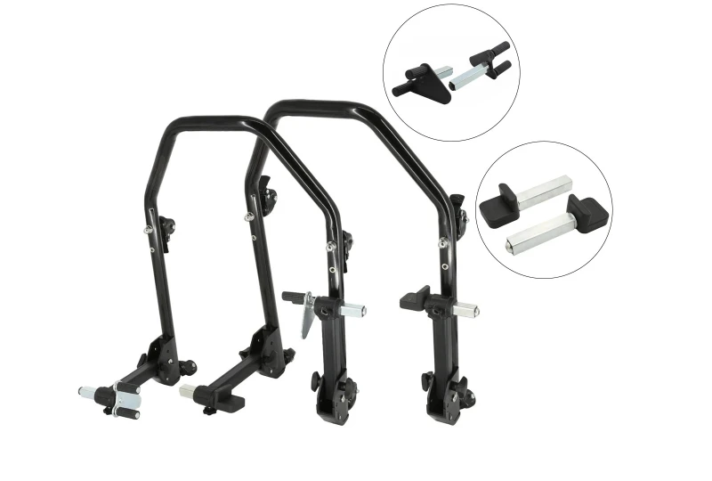 SEFIS D20U klappbarer mobiler universeller Motorradständer - SET Front und Heck - V-Aufnahme / Standard für Motorrad
