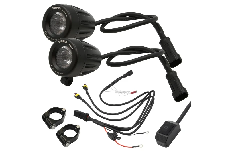 SEFIS Adventure universelle LED-Zusatzleuchten 20W mit Verkabelung für Motorrad SEFIS Adventure universelle LED-Zusatzleuchten 20W mit Verkabelung für Motorrad