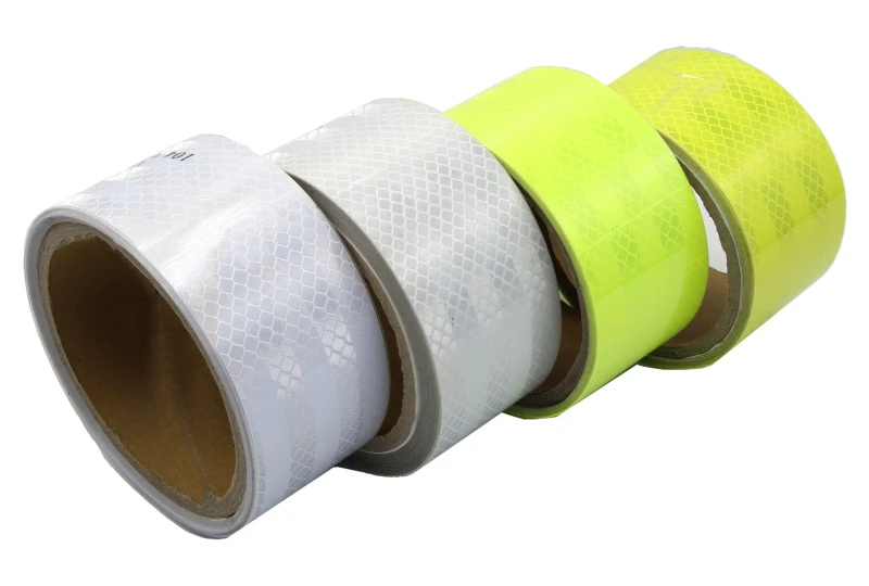 Reflektierende Klebebänder in 4 Stück - silber / fluo 