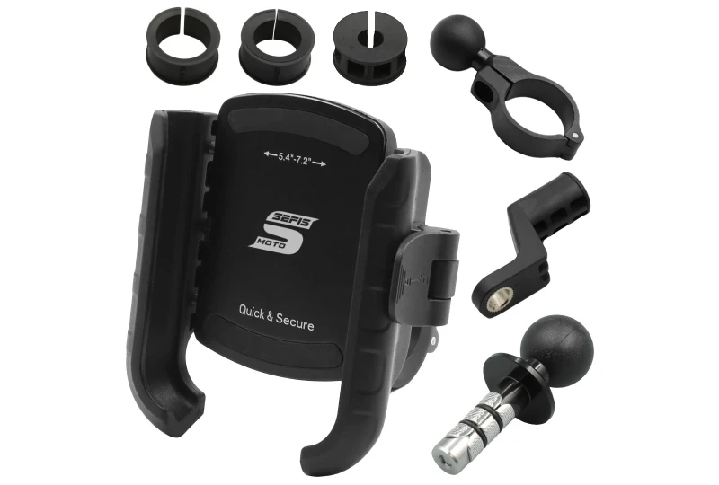 SEFIS RW + Telefonhalter mit Anti-Shock-Adapter - in den Lenkkopf für Motorrad