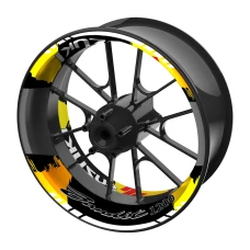 SEFIS zweiteilige Felgenaufkleber SUZUKI Bandit 1200 schwarz-gelb