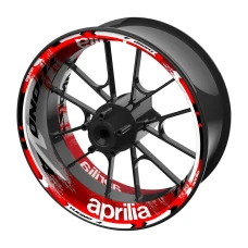 SEFIS einteilige Felgenaufkleber Aprilia Tuono V4 grau-rot