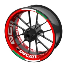 SEFIS einteilige Felgenaufkleber DUCATI Corse 1199 rot