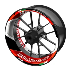 SEFIS einteilige Felgenaufkleber DUCATI Multistrada 1200S Pikes Peak schwarz