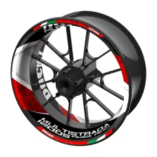 SEFIS einteilige Felgenaufkleber DUCATI Multistrada 1200S Pikes Peak rot