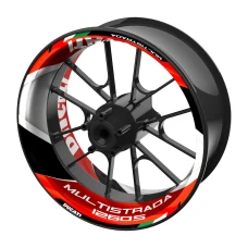 SEFIS einteilige Felgenaufkleber DUCATI Multistrada 1260S rot