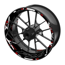 SEFIS einteilige Felgenaufkleber YAMAHA FZ6 schwarz-rot