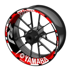 SEFIS einteilige Felgenaufkleber YAMAHA R1 Motoman schwarz-rot