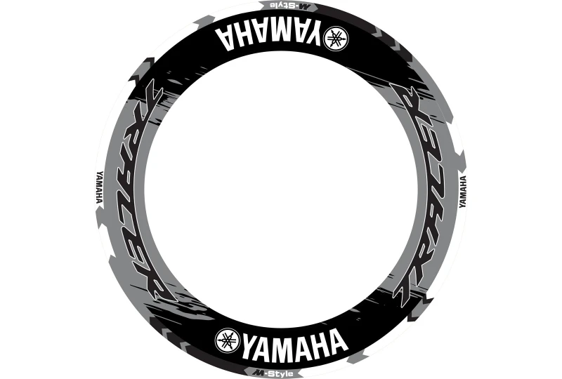 SEFIS einteilige Felgenaufkleber YAMAHA Tracer schwarz-grau