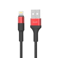 SEFIS Lade- und Datenkabel Premium-RD mit USB-A- und Lightning-Anschlüssen Schwarz - Rot 1m