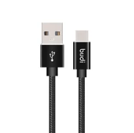 SEFIS Lade- und Datenkabel mit USB-A- und USB-C-Anschlüssen 1m schwarz mit Geflecht