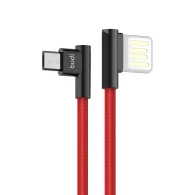 SEFIS Lade- und Datenkabel mit seitlichen USB-A und Micro-USB-Anschlüssen 1m rot