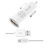 SEFIS Autoladegerät 12W 2,4A 5V mit Lightning-Kabel 1,2m für iPhone weiß